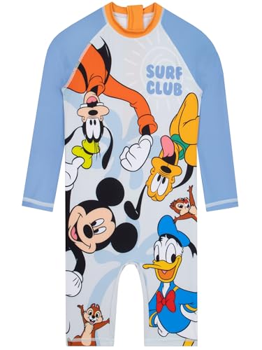 Disney Mickey Mouse Maillot De Bain Enfant, Maillot De Bain Garcon avec Donald Duck Et Goofy, Une Pièce Piscine Plage, 3-4 Ans
