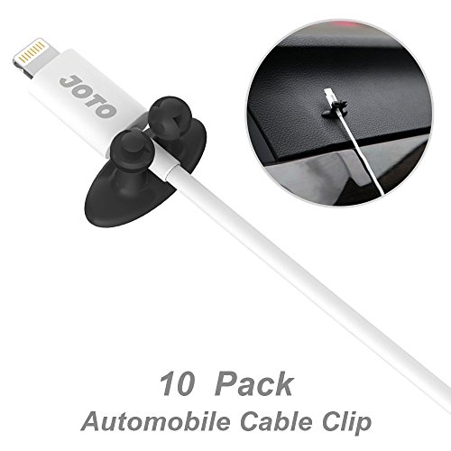 Car Cable Clip, JOTO Car Charger Mounts Cable Tie Holder, Car Cable Organizer, Desk Wall Cable Wire Clips, Computer, Electrical, Cord Cable Tie Drop (Black, 10 piece) miniatura 4