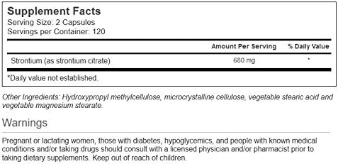 Miniatura 2 de Vitacost Strontium - 680 mg por porción - 240 Cápsulas Vegetarianas