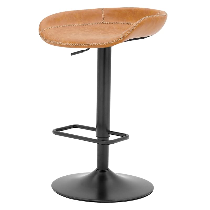 New Pacific Direct Rogue KD PU Gaslift Bar Stool, (Set of 2), Yellow