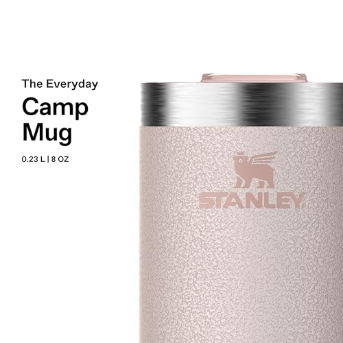 Stanley 1913 Classic Legendary Kubek Kempingowy 0.23L Rose Quartz - Kubek z izolacją próżniową - Kubek biwakowy ze Stali Nierdzewnej - Kubek termiczny Bez BPA - Do Mycia w Zmywarce