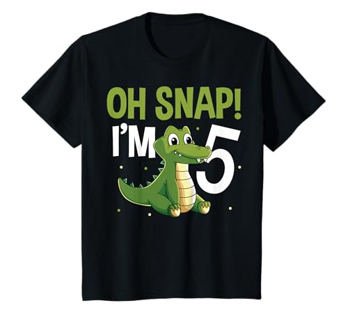 5 Five Year Old Alligator Boys Girls Crocodile 5th Birthday T-Shirt