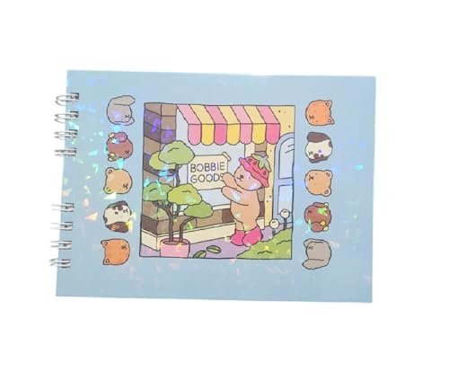 Livro de Colorir Bobbie Goods Azul, A6, 50 Folhas, 180g, Capa Dura com Laminação Holográfica.