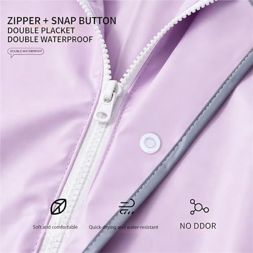 Cape de pluie camping et randonnée imperméable rose taille M - 5