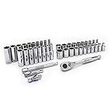 SATA 43-Piece 1/4-Inch Drive SAE and Metric Socket Set, Standard and Deep Sizes, with Ratchet and...