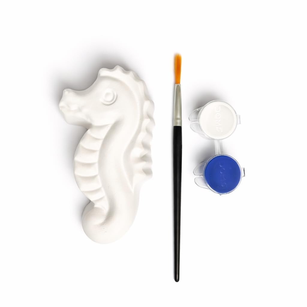 JECOLOP 3D DIY Painting Kit for Kids Paint Your Own DIY Figurine Craft Set Art & Craft Kit with Colors & Brush-Multiple Themes Creative Birthday Gift for Boys & Girls Age 6-12, 8-10 (Sea Horse)