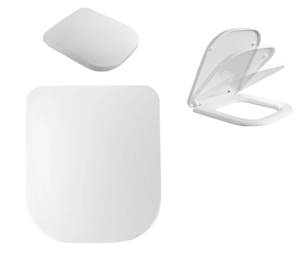 Buy Square WC Toilet Seat with Top Fix Adjustable Hinges Soft Close