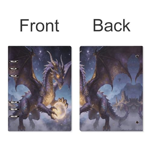 Cuaderno A5 de hojas sueltas recargable con cubierta duradera Fantasy Dragon 3