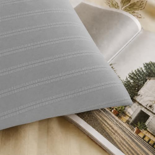 Image of Cortina Cloud Cotton King Size Bedsheet with 2 Pillow Covers | Super Soft, Breathable & Skin-Friendly Bedsheet for Double Bed King Size with Solid Design | (270x250 cm) (Gray, King)