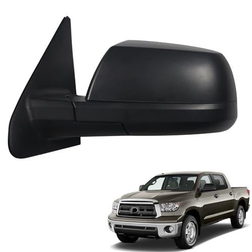 Liizoo Side Mirror Car Door Mirror Fits for Toyota Tundra 2007-2013 Sequoia Left Driver Side | Power Adjustable Glass |Heated |TO1320252 | TEXTURE BLACK (LH)-5 Wires by Liizoo - Used condition - US$57.46
