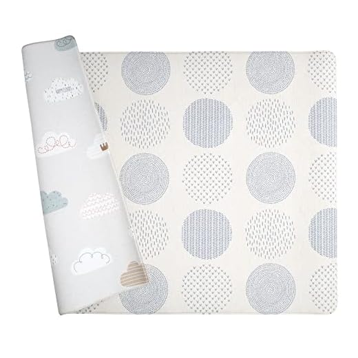Parklon Pure Soft Baby Play Mat (Large, 82.6x55.1x0.6 in, Blue Spot/Cloud Bebe)