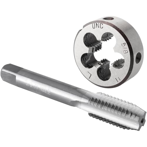 Burkit 5/8"-11 UNC Tap and Die Set Left Hand, 5/8 x 11 UNC Machine Thread Tap and Round Die by Burkit - Used condition - US$23.67