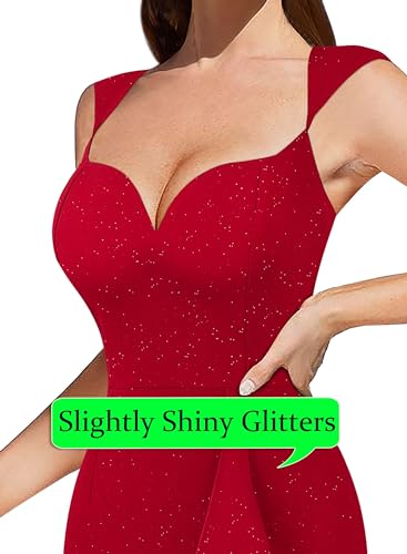 Image of VFSHOW Womens Sexy Sweetheart Neckline Backless Ruffle Formal Prom Maxi Dress High Slit Wedding Guest Gala Evening Gown