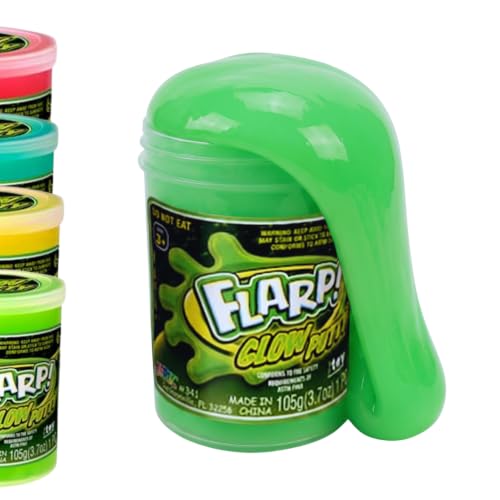 JA-RU Glow in the Dark Slime Scented Putty for Kids (24 Assorted) Neon Glow Color Flarp Noise Putty. Bulk Slime Party Favors, Birthday Goodie Bag Stuffers. 341-24p