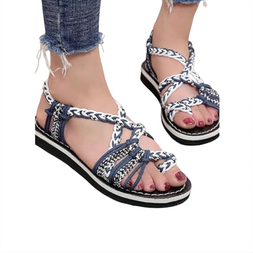 Sandales plates de taille plus 42 pour femmes finis les pieds fatigués en été