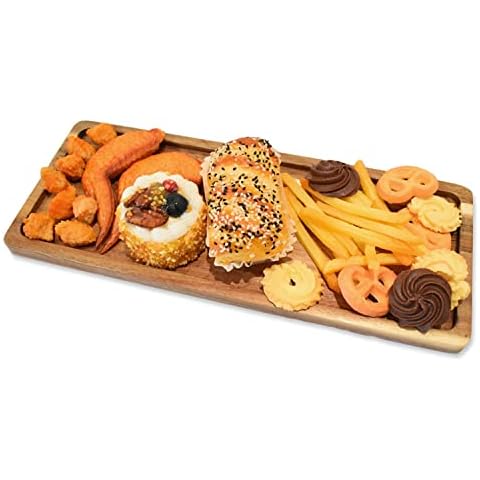 YUANQIAN Acacia Wooden Serving Tray for Food Cover