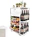 Kasalingo Carrello Porta Frutta e Verdura con portapane 56,5x37,3 h 82,2 in Legno, portavino carrello da cucina con ripiano multiuso 100% Made in Italy. (Bianco)