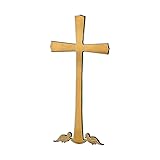  Holyart Crocefisso Bronzo Lucido Colombe alla Base 30 cm per Esterno