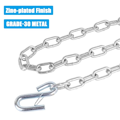 Image of 48 inch Trailer Safety Chain w / 17 /32 inch Hooks 7000 lbs 2 Pack