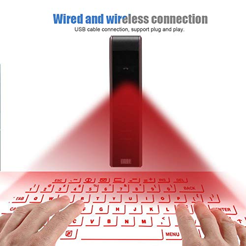 Mavis Laven Tastiera Tonda Vintage Riconoscimento multipunto Portatile Circolare Retro Tipo UK Tastiera di proiezione Tastiera virtuale Bluetooth per telefoni, Tablet, Notebook, ECC
