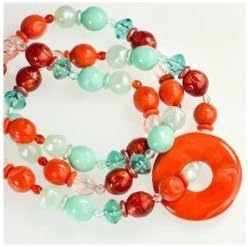 Mommy Necklaces Dangling Donuts 32" Beaded Nursing Necklace (Tango)