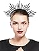 Fantherin Mary Halo Crown Headband Zip Tie Spiked Halo Crown Goddess Headpiece for Cosplay Halloween Costume Party (Black)