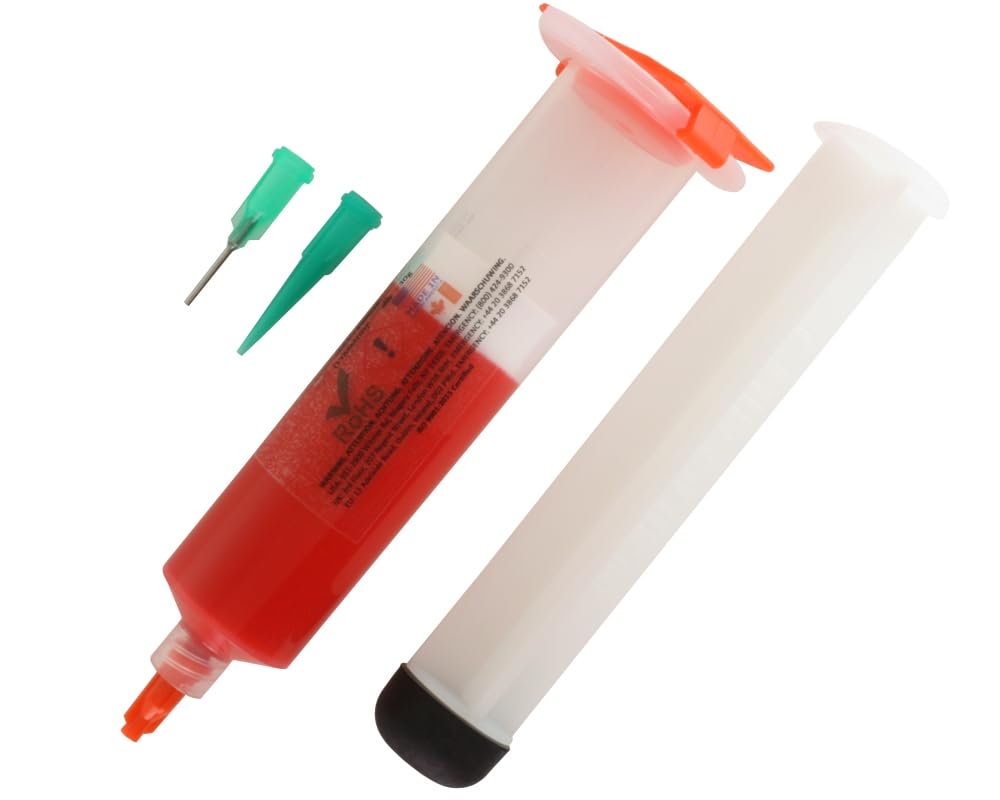 CHIP QUIK AD7-30S Thermoset Chip Bonding Epoxy (Red) 30g/30cc Syringe (Thermal (Heat) Cure Adhesive/Glue)