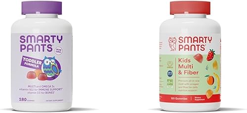 SmartyPants Gomitas multivitamínicas para niños pequeños aceite de pescado Omega 3 (EPADHA), vitamina D3, C, vitamina B12, B6 y suplemento de fibra disponible en Yaxa Colombia