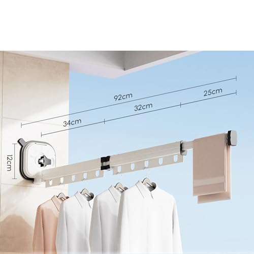 Perchero de pared extensible plegable blanco triple con ventosas para baño 3