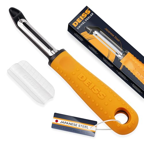 Deiss PRO Swivel Vegetable Peeler - Sharp Japan Stainless Steel Peeler With Easy Non-Slip Hand Grip