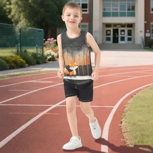 Fox Tree Orange Boys Tank Tops Toddler Boys' Assorted Sleeveless Tank Tops for 3-15 Years,3T 5