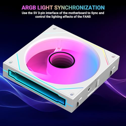 Image of Ant Esports StackerFlow 3-In-1 120mm ARGB Stackable Case Fan with Wire-Free Daisy Chain - White