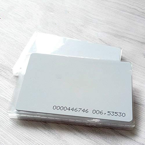30pcs ID Card 125khz Proximity Clamshell ID Card TK4100 Chip(Thin/Thick Card) Compatible with EM4100 Support ID Smart Card Entry Access Control System,Key Card,Membership Card (Thin Card)