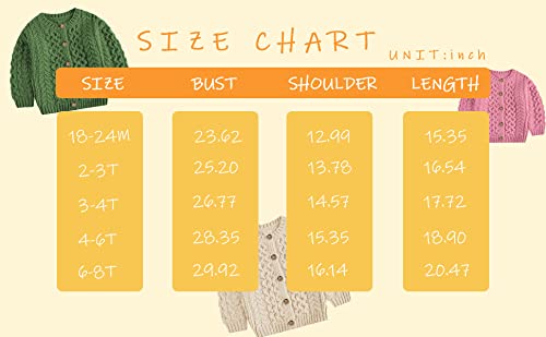 Toddler Baby Girls Knit Sweater Cardigan Button Up Crochet Sweater Warm Long Sleeve Winter Cable Outfit White #TOP6