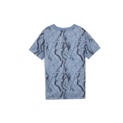 Image of PUMA Kids Boys Train All Day Essentials Graphic Crew Neck Short Sleeve Athletic Casual Tops Casual - Blue