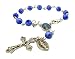 Catholic Gift Our Lady of Grace Miraculous Mary Travel Protection 6MM Blue Glass Bead 5 3/4 Inch Rearview Mirror Car Truck Auto Rosary