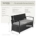 tectake® Rattan-Gartenbank, 2-Sitzer, wetterfest, 128 x 56 x 77,5 cm, 160 L