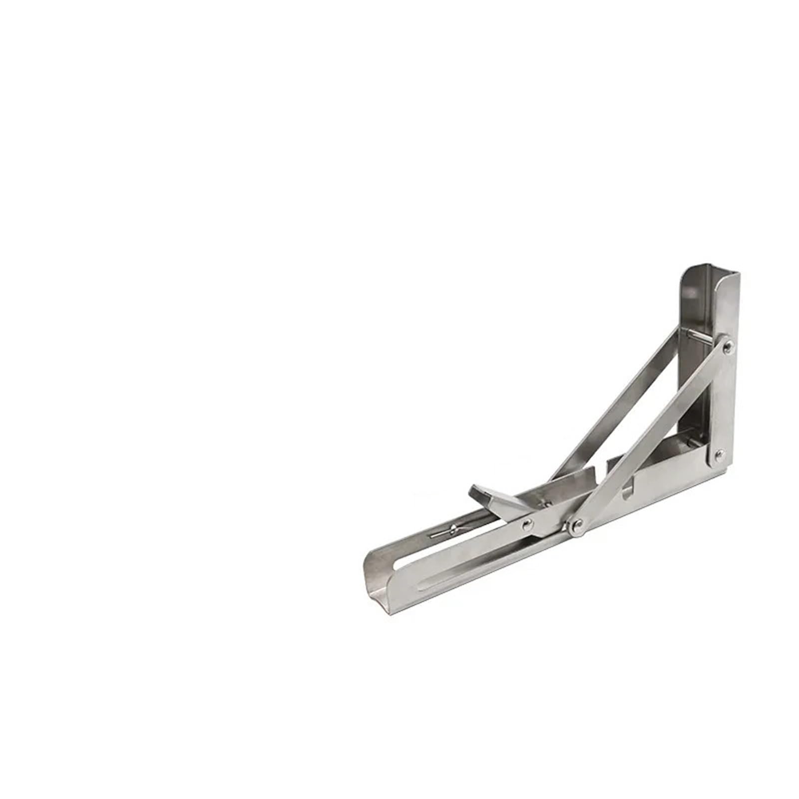 Linypa66 2Pcs Stainless 10 In Folding Shelf Brackets 2Pcs Multiple Sizes Triangle Folding Angle Bracket Heavy Support Adjustable Wall Shelves Mounted Table Home Hardware(2Pcs Stainless 10 In)
