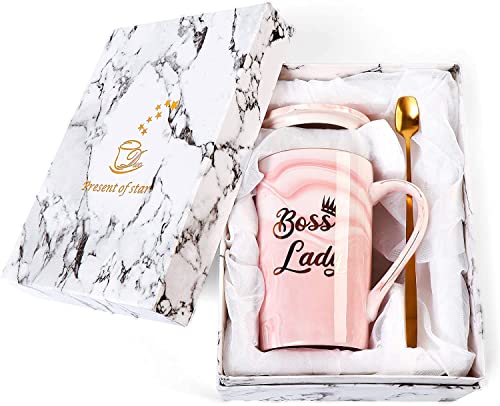 NYRWANA DELIVERING SMILES IN INIDA Boss Lady Mug Gifts for Women Boss Day Boss Babe Promotion Gifts for Female Boss 400 ml wi