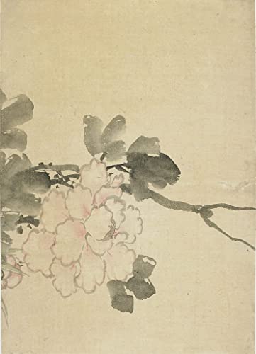 Cuadro en lienzo Peonía de Hokusai de 60x90cm para eliminar la sobriedad de las paredes de oficina