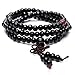 Black 108 0.6cm Prayer Beads Tibetan Buddhist Mala Buddha Bracelet Rosary Wooden Bangle Jewelry