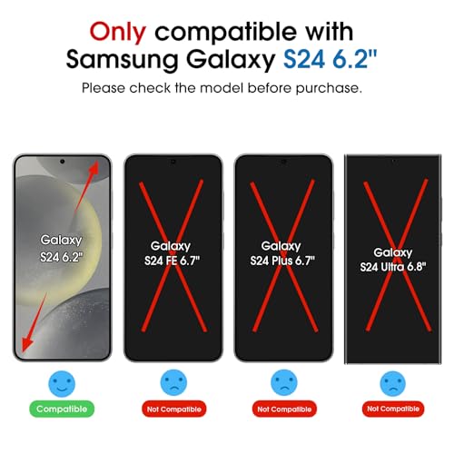 Image of amFilm OneTouch for Samsung Galaxy S24 6.2'' Privacy Screen Protector | Auto-Alignment, 30s Install, Bubble Free,Scratch & Drop Protection, Privacy Protection, Lens Protector, 2+2 Pack (S24-6.2'')