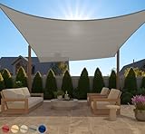 GORILLA GRIP Heavy Duty Sun Shade, UV Protection Fade Tear and Rust Resistant Rectangle Sunshade Canopy, Curved Edges Blocks Sunlight, Breathable Sail, Outdoor Patio, Lawn Garden 12x12 FT Gray