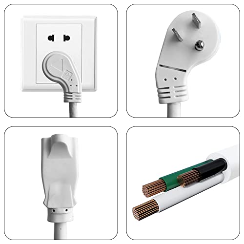 Greatide 10 Ft Flat Plug Extension Cord, 16 Awg 3 Prong Grounded White Low Profile Extension Cable For Indoor, Ul Listed #TOP2