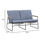 OUTLIV. Maranello 2-Sitzer Sofa Stahl & Rope Schwarz/Grau