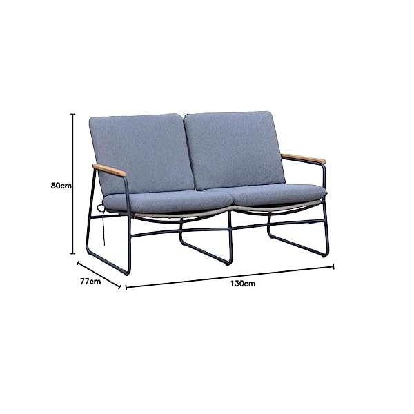 OUTLIV. Maranello 2-Sitzer Sofa Stahl & Rope Schwarz/Grau