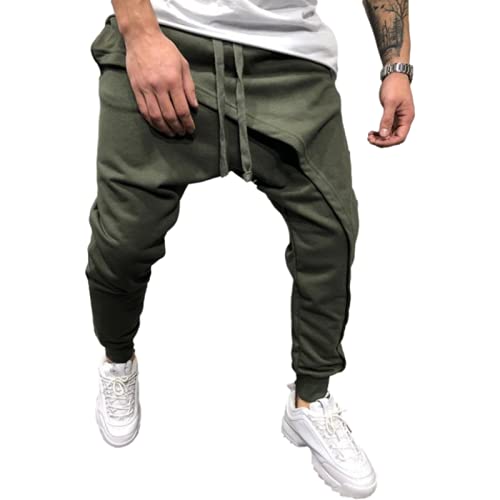 Pantalon de Jogging pour Hommes Personnalité Tendance Couture Simple Couleur Unie Coupe ajustée Confortable All-Match Pantalon Cover