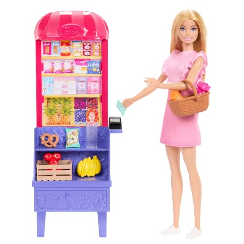 Barbie and Teresa Recipe for Friendship Fashion Doll & Playset Malibu at the Market Theme with 11 Accessories Including Market Stand & Food