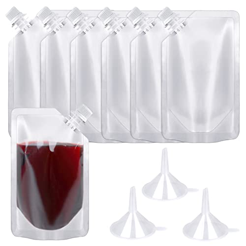 24 Pcs Plastic Flasks, 8 Oz Reusable Drink Pouches