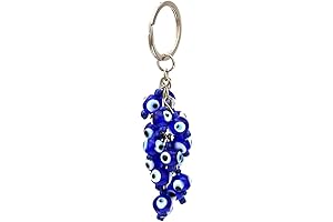 922631GV10ASRF3ASG - Turkish Evil Eye Keychain with Metal Beads